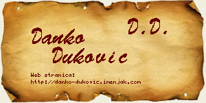 Danko Duković vizit kartica
